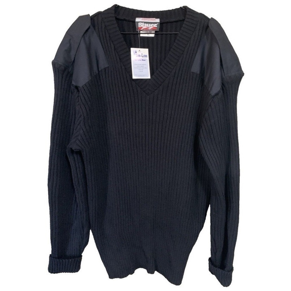 NWT VTG Blauer V-Neck Comando Tactical Sweater #210-NB Men's XL Wool Blend Black